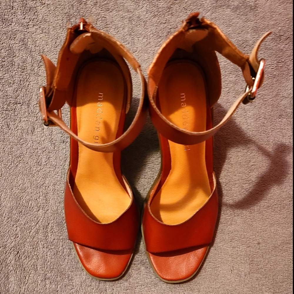 MaddenGirl Open Toe Ankle Strap Wedge Heels